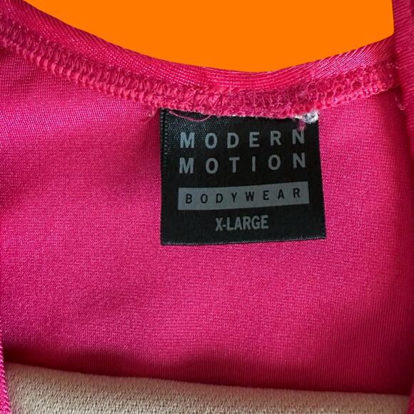80's 90's vintage hot pink shiny shimmery sports bra XL workout athleisure - Picture 4 of 5